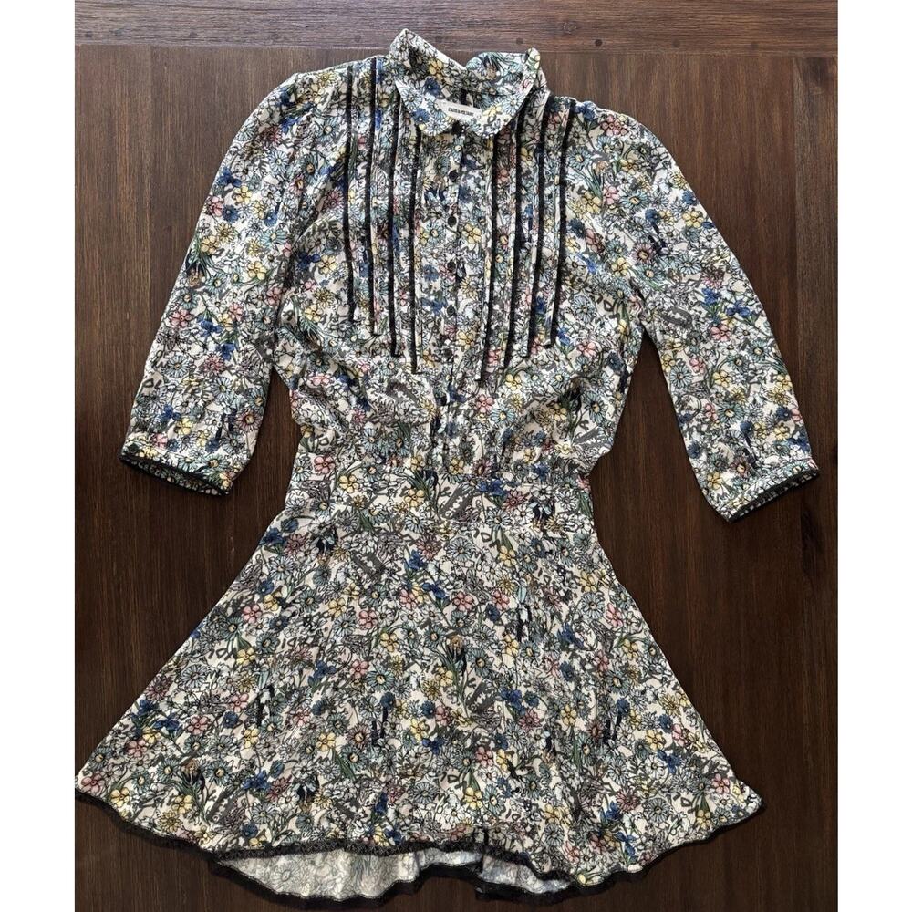 Zadig & Voltaire Dainty Dress Womens Small Lace Floral Modest Feminine Church - Picture 2 of 16